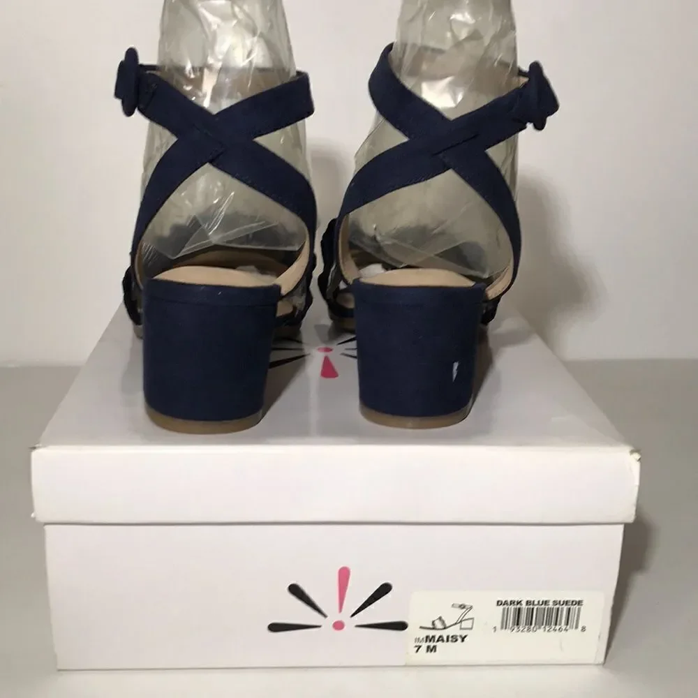 Isaac Mizrahi Live! Suede Block Heel Sandals